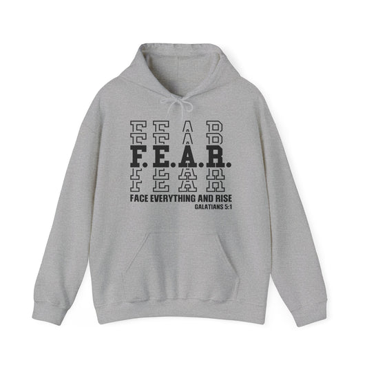 FEAR Face Everything And Rise Unisex Christian Hooded Pullover Sweatshirt