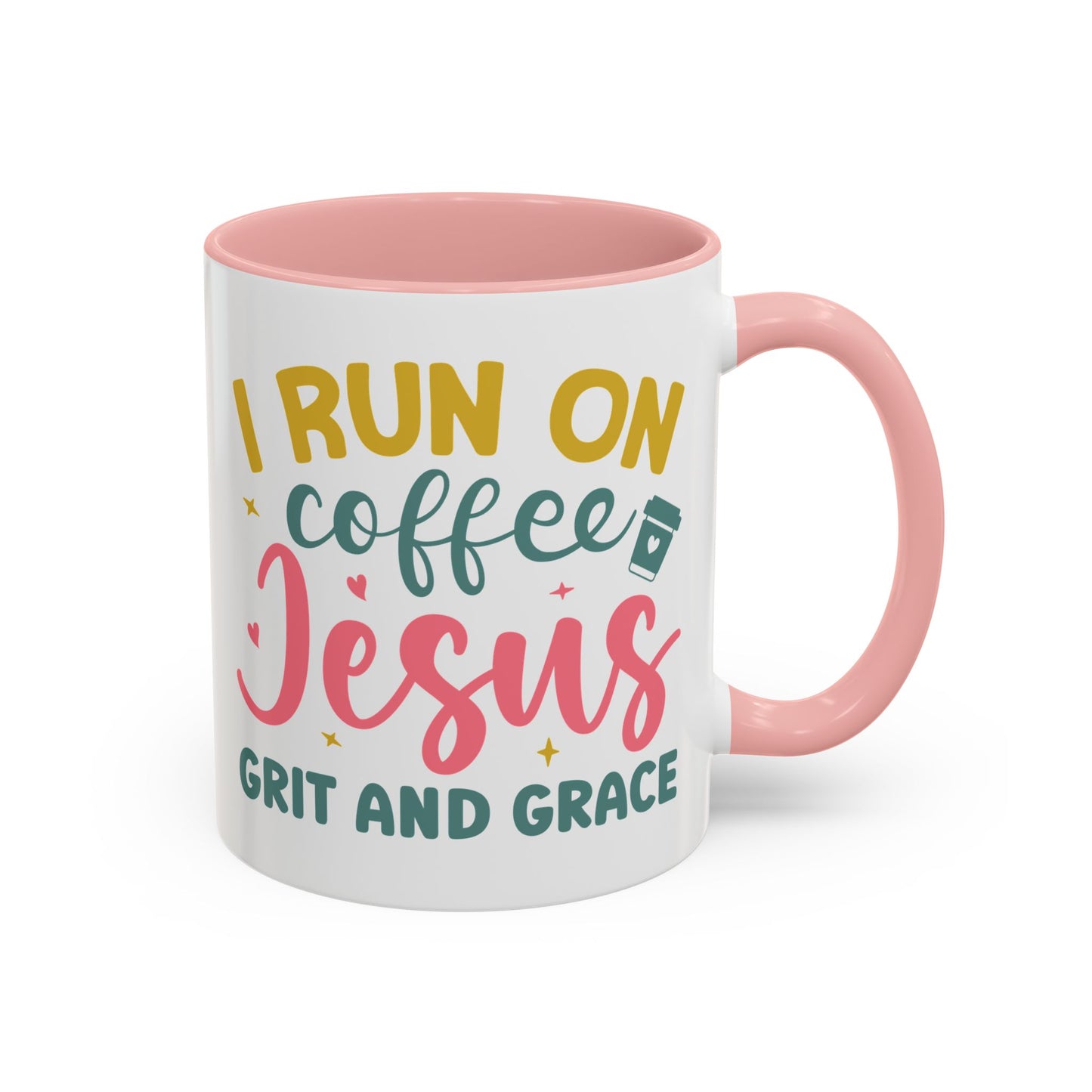 Inspirational Coffee Accent Mug - "I Run on Coffee & " - Perfect Gift for Faith & Coffee Lovers