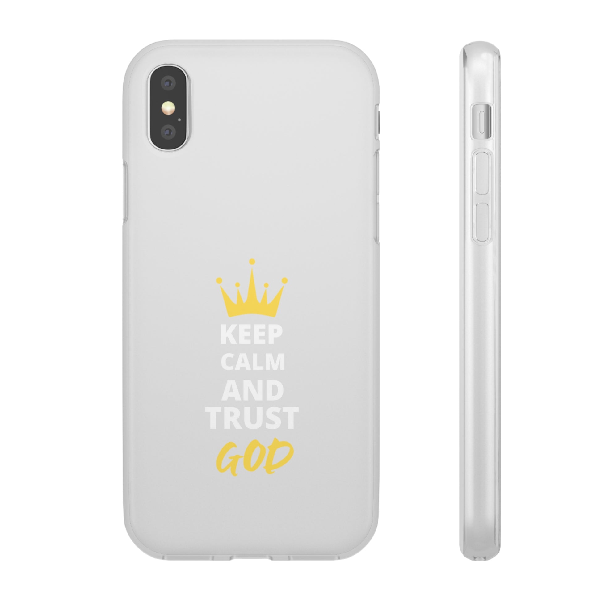 Keep Calm And Trust God Christian Flexi Phone Case Printify