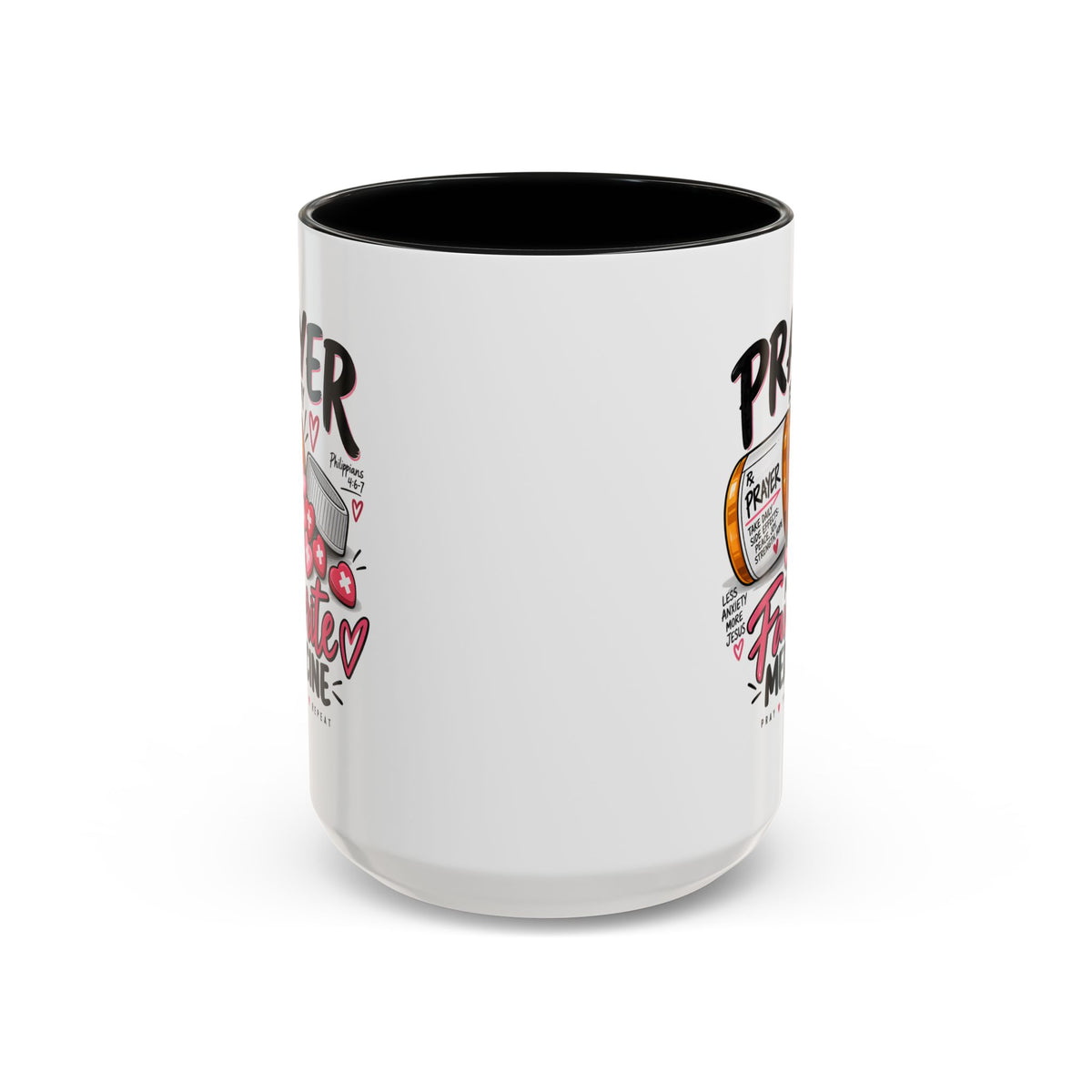 Prayer Is My Favorite Medicine Accent Coffee Mug – Inspirational Religious Gift