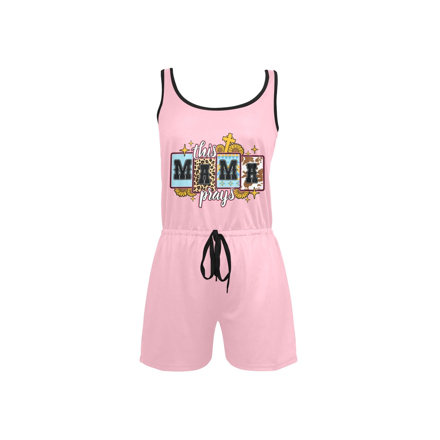 This Mama Prays Women's Christian Short Jumpsuit