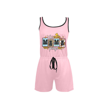 This Mama Prays Women's Christian Short Jumpsuit