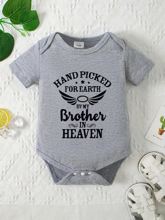 Hand Picked For Earth By My Brother In Heaven  Christian Baby Onesie claimedbygoddesigns