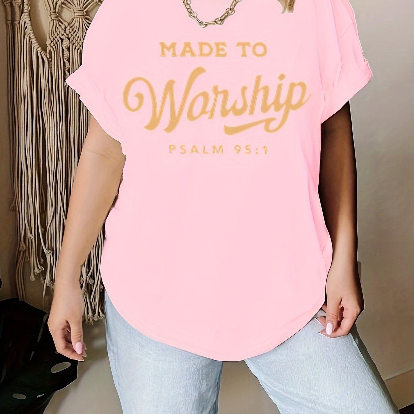 Made To Worship Plus Size Women's Christian T-shirt claimedbygoddesigns