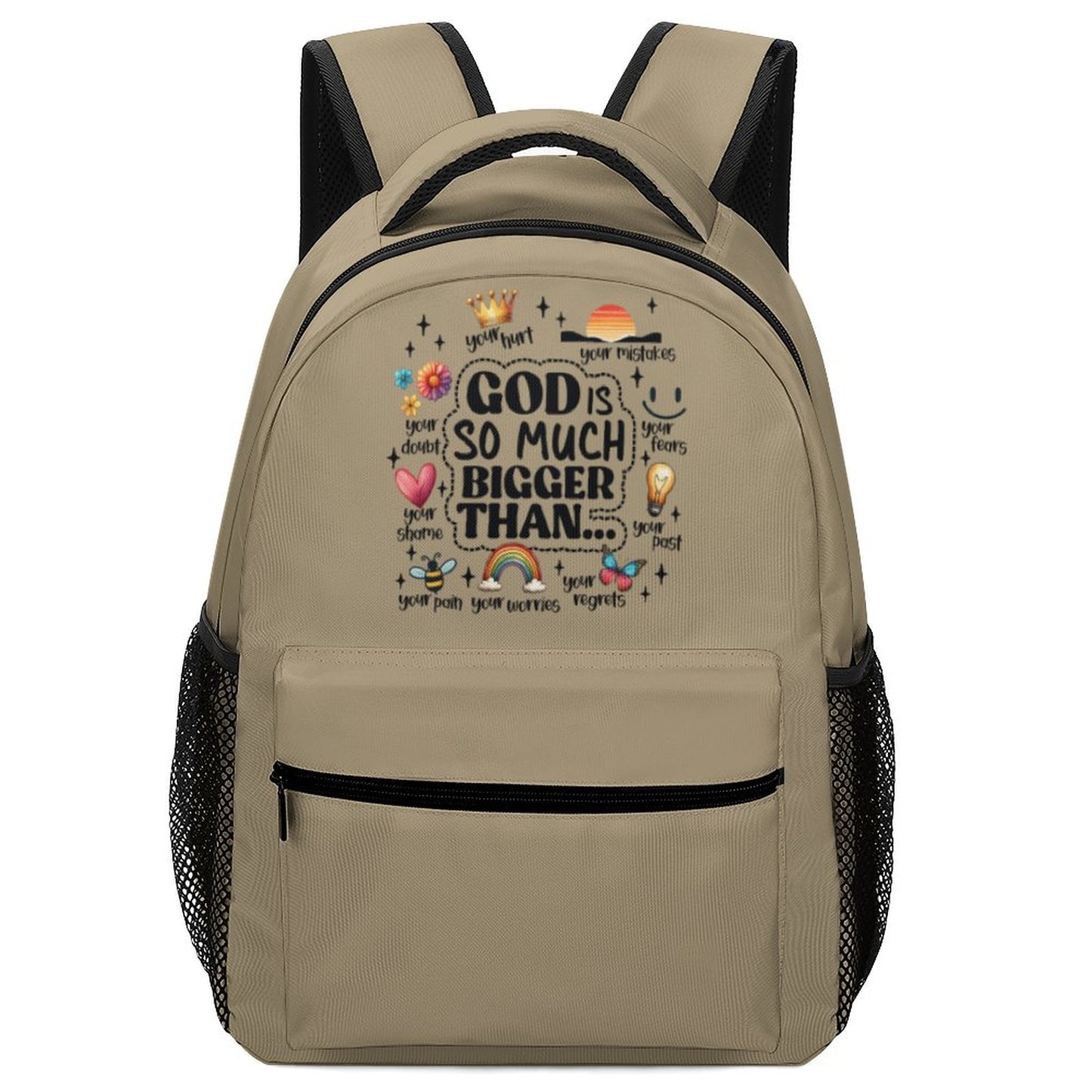 God Is So Much Bigger Than Christian Children's School Backpack A012 (8 Sites)