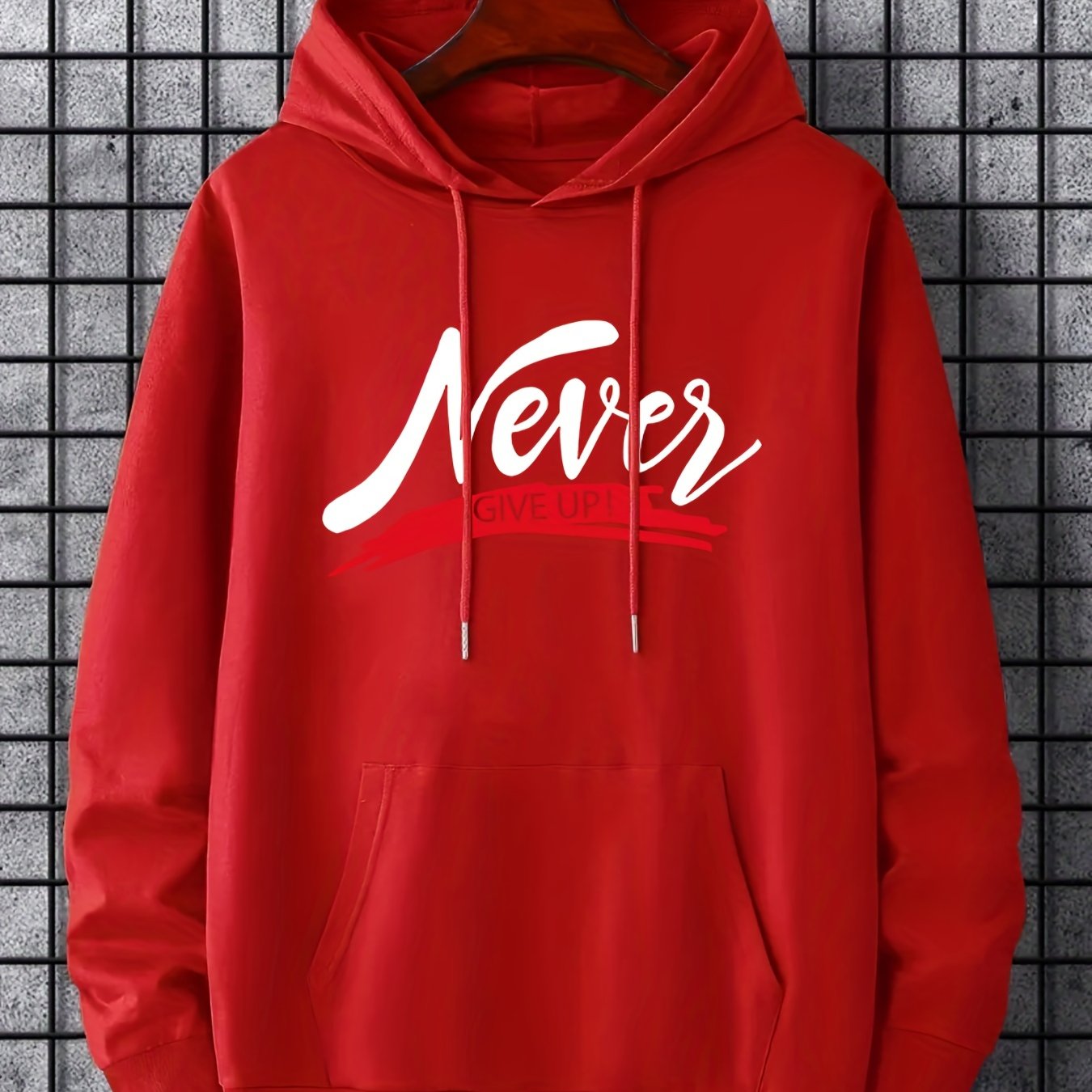 Never Give Up (2) Men’s Christian Pullover Hooded Sweatshirt claimedbygoddesigns