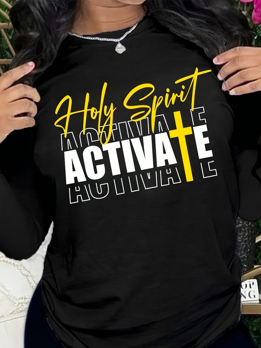 Holy Spirit Activate Women's Christian Pullover Sweatshirt claimedbygoddesigns