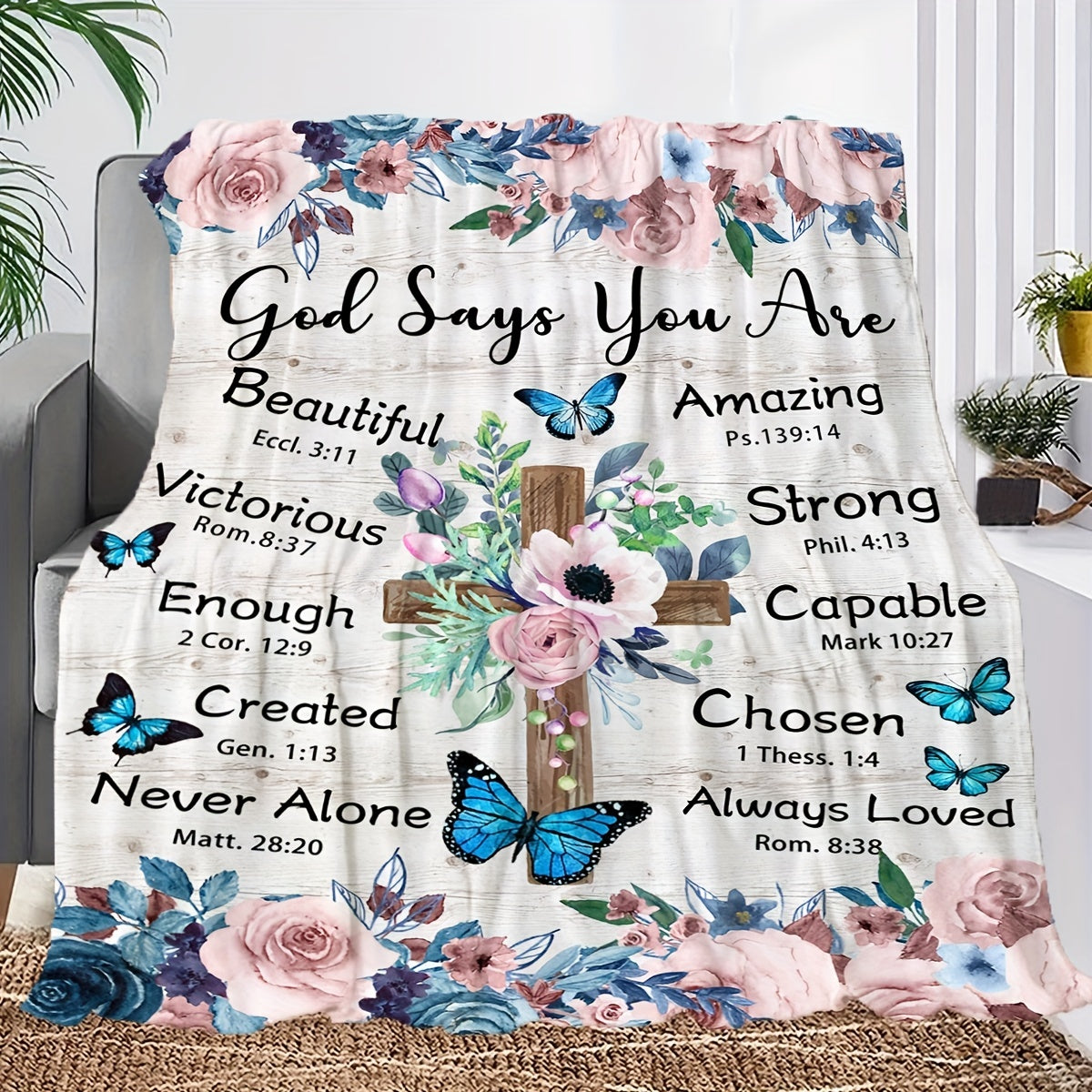 God Says You Are Christian Soft Blanket claimedbygoddesigns
