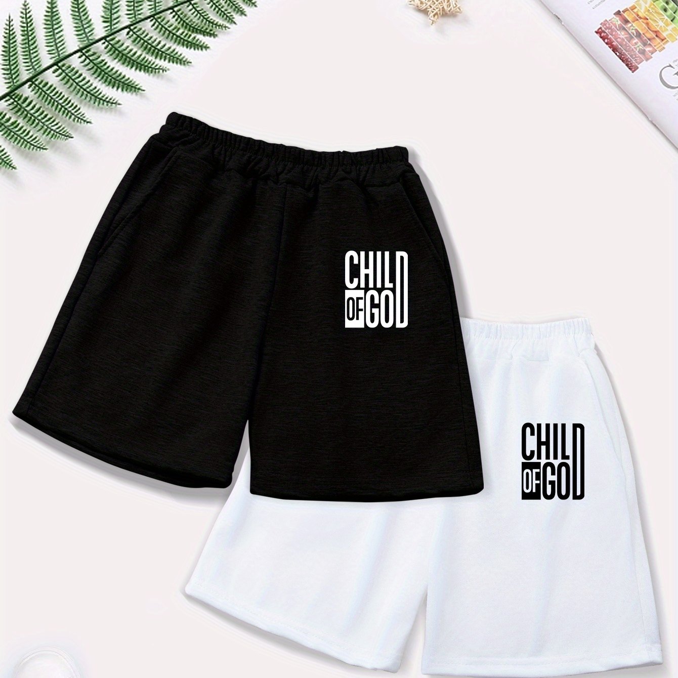 Child Of God 2pcs Youth Christian Shorts claimedbygoddesigns