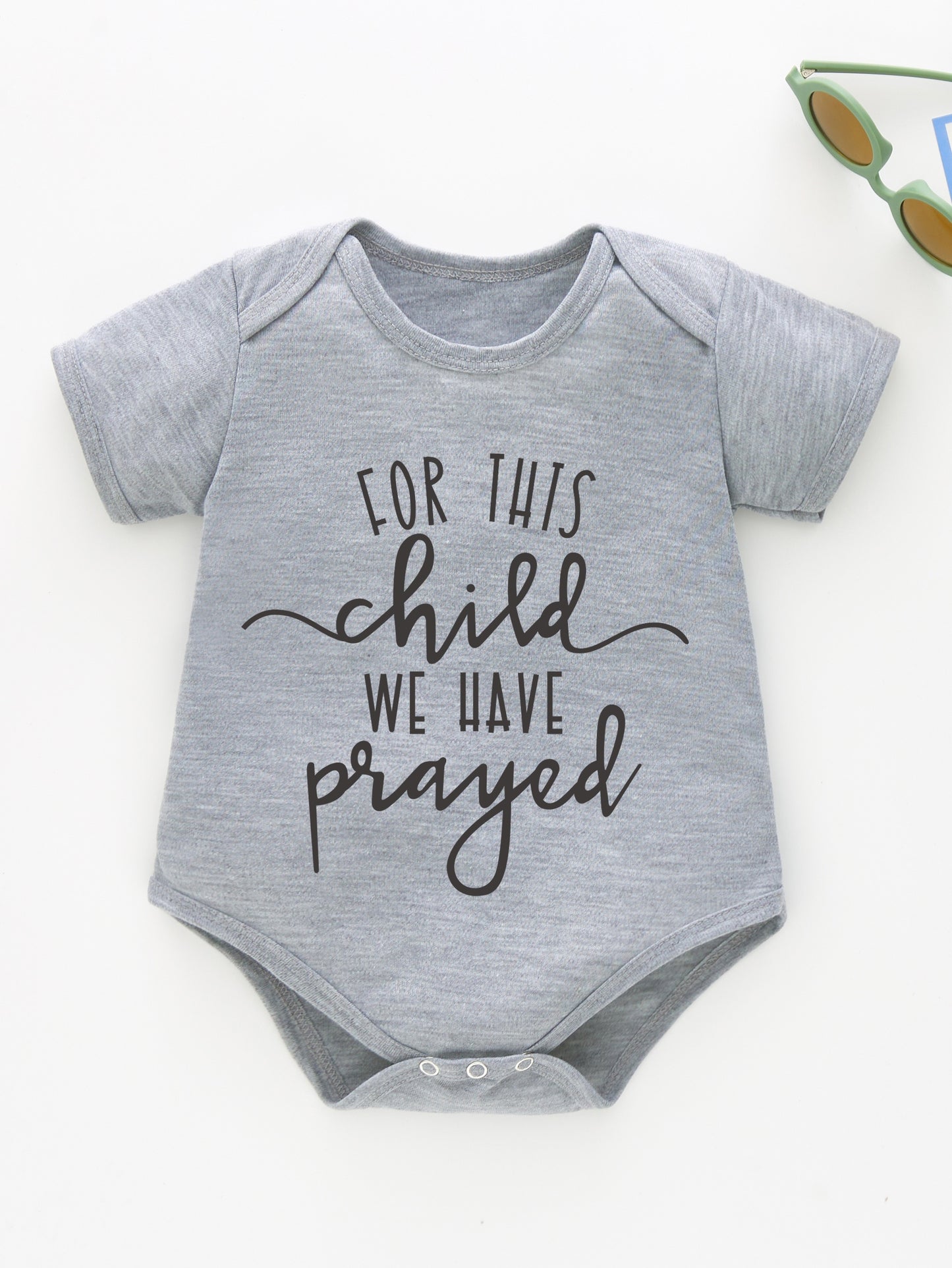 For This Child We Have Prayed Christian Baby Onesie claimedbygoddesigns