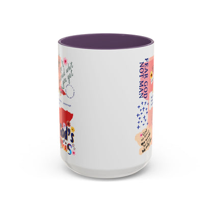 Inspirational Accent Coffee Mug - 11 & 15oz - Fear Him Not Man - Perfect Gift for Friends and Family