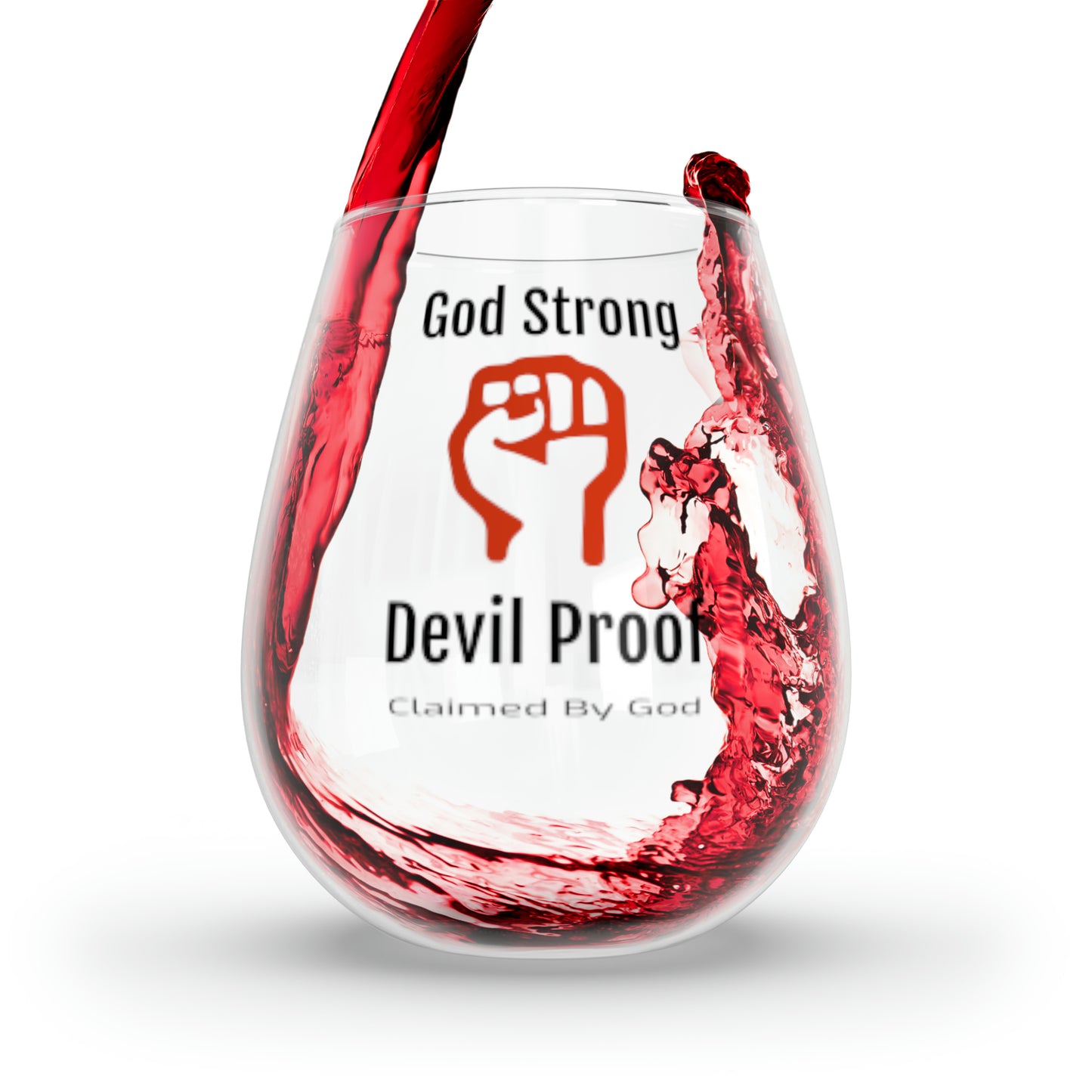 God Strong Devil Proof Stemless Wine Glass, 11.75oz