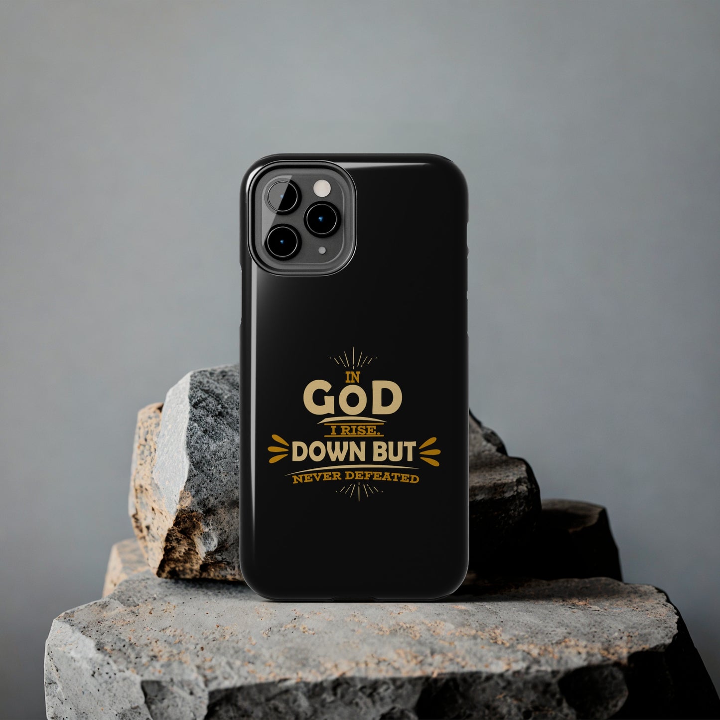 In God I Rise Down But Never Defeated  Tough Phone Cases, Case-Mate