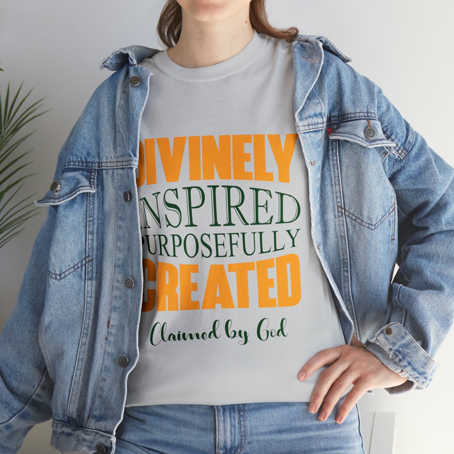 Divinely Inspired Purposefully Created Unisex Heavy Cotton Tee