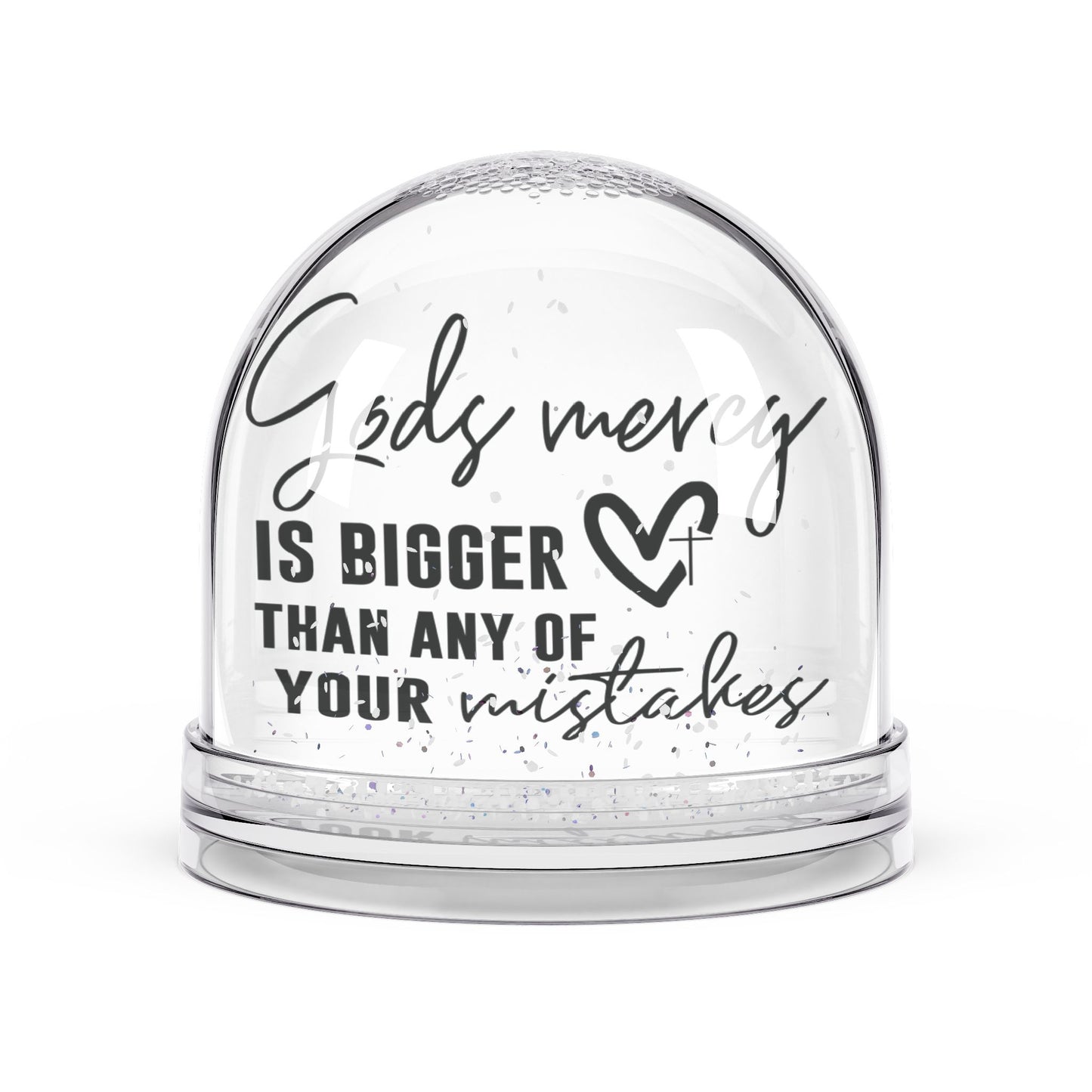 Christian Snow Globe, Religious Home Decor, Inspirational Gift, Christmas Decoration, His Mercy