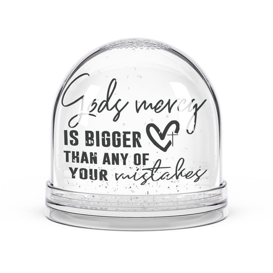 Christian Snow Globe, Religious Home Decor, Inspirational Gift, Christmas Decoration, His Mercy