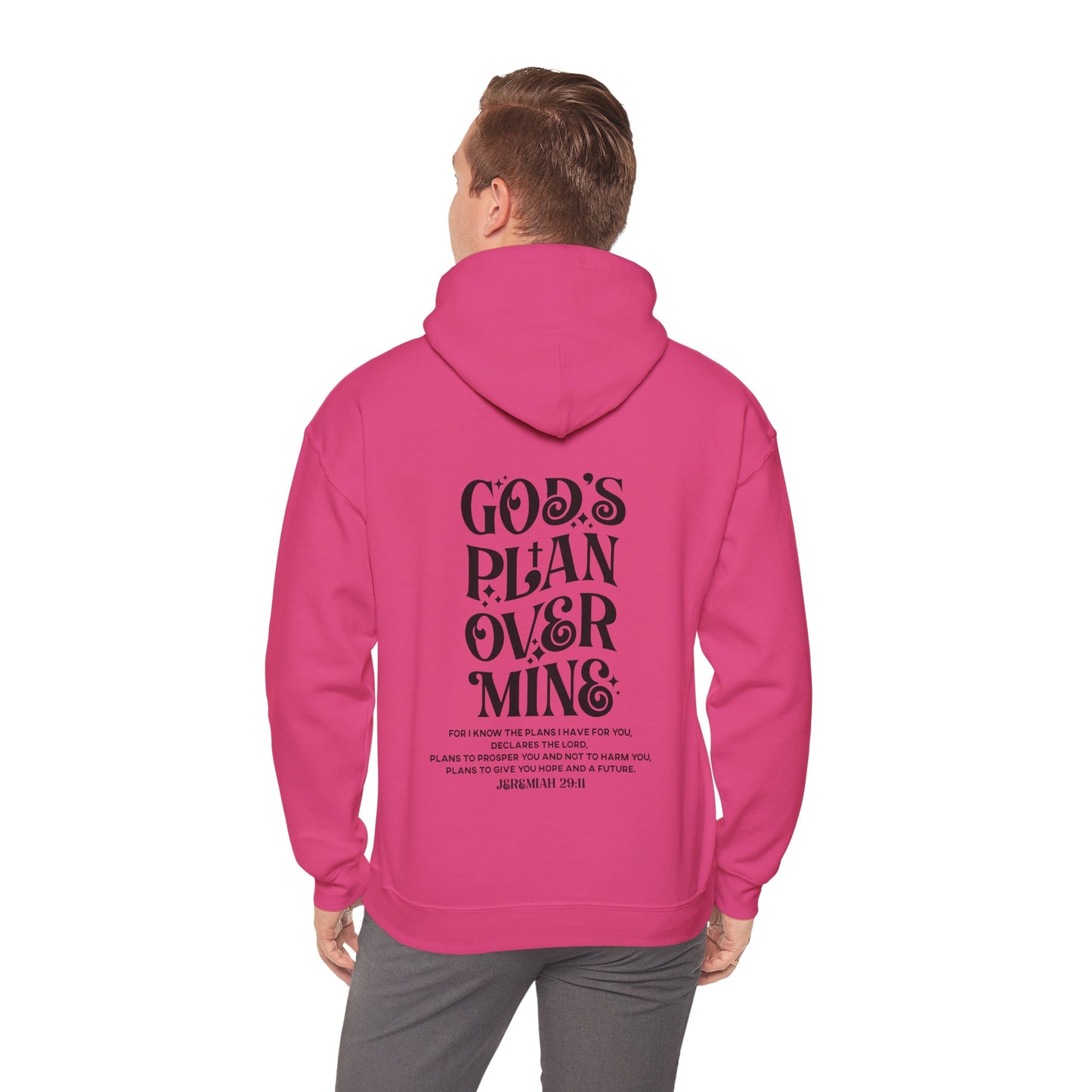 God's Plan Over MIne Unisex Christian Hooded Pullover Sweatshirt