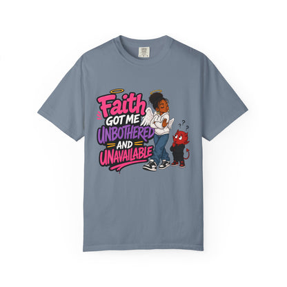 Faith Got Me Unbothered T-Shirt — Christian Inspirational Graphic Tee - ClaimedbyGodDesigns