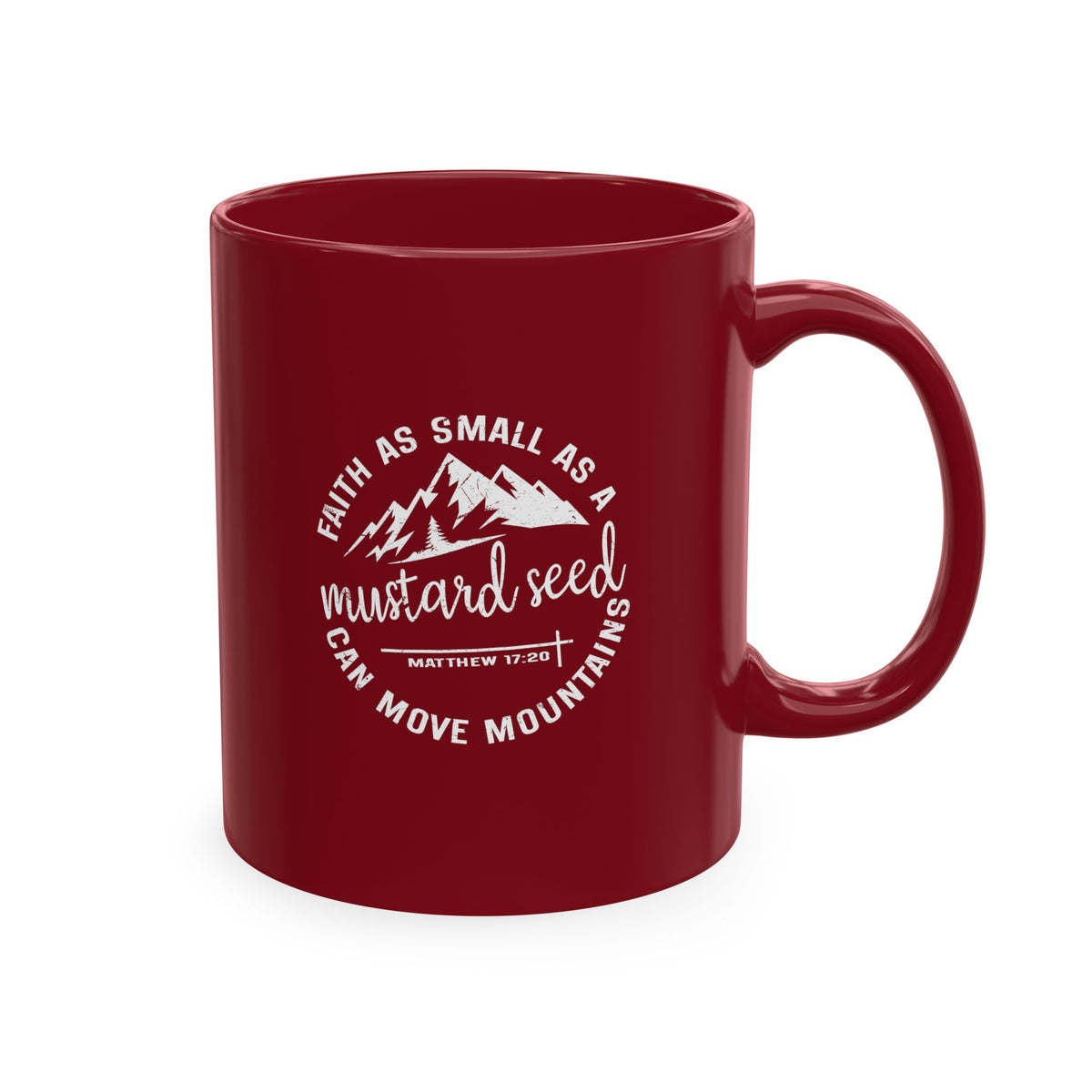 Mustard Christian Ceramic Mug — "Faith as Small as a Mustard Seed" Inspirational Coffee Cup