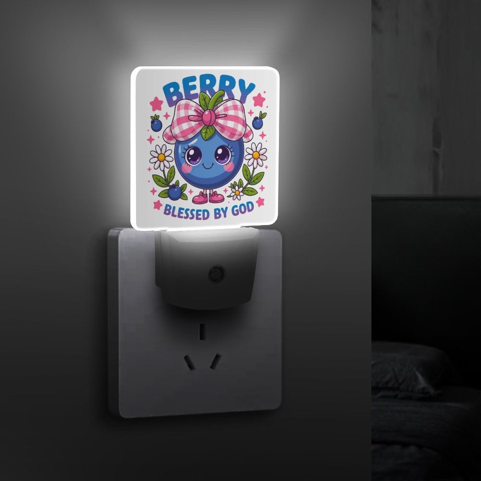 Berry Blessed Christian Night Light for Kids - ClaimedbyGodDesigns