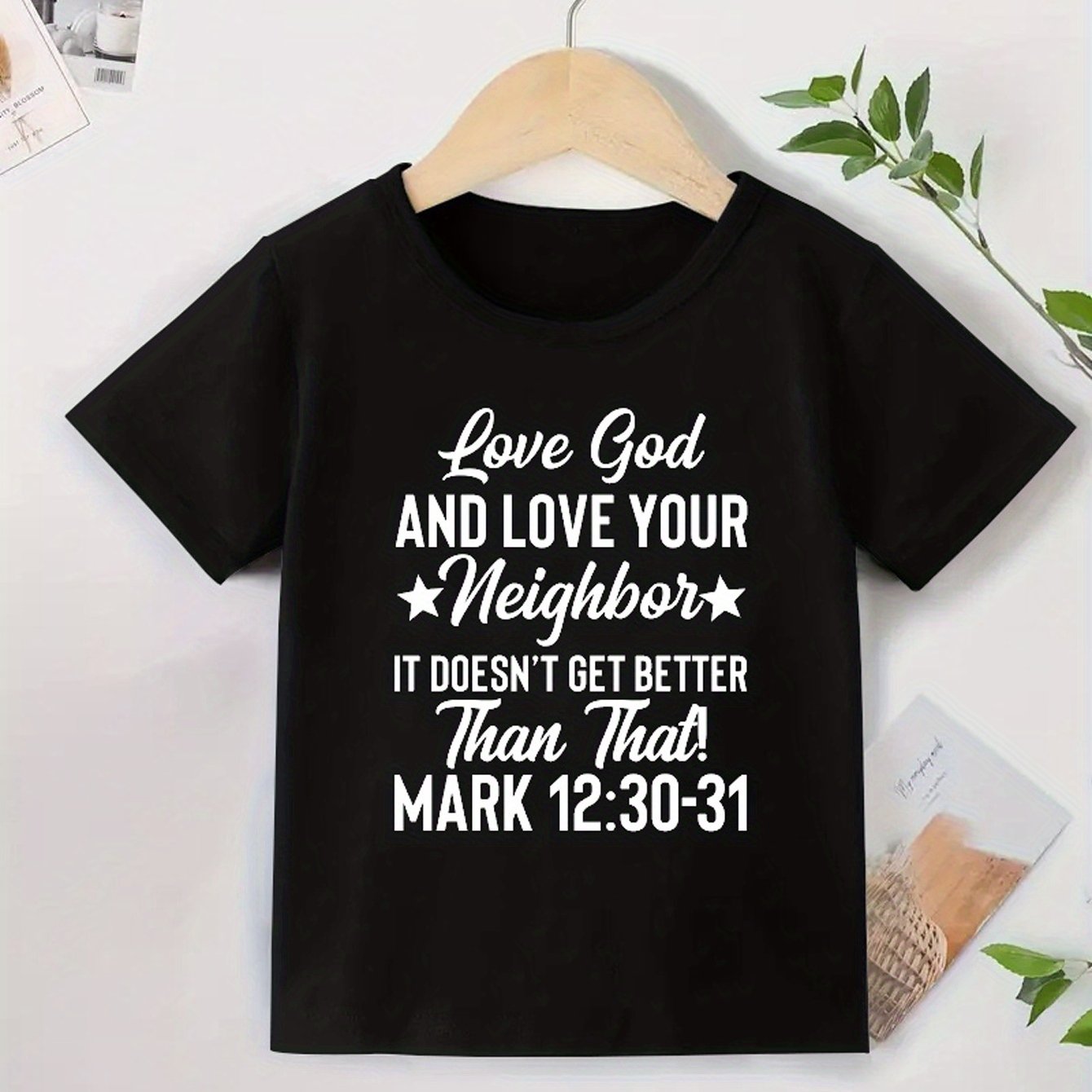 Mark 12:30-31 LOVE GOD AND LOVE YOUR NEIGHBOR Youth Christian T-shirt claimedbygoddesigns