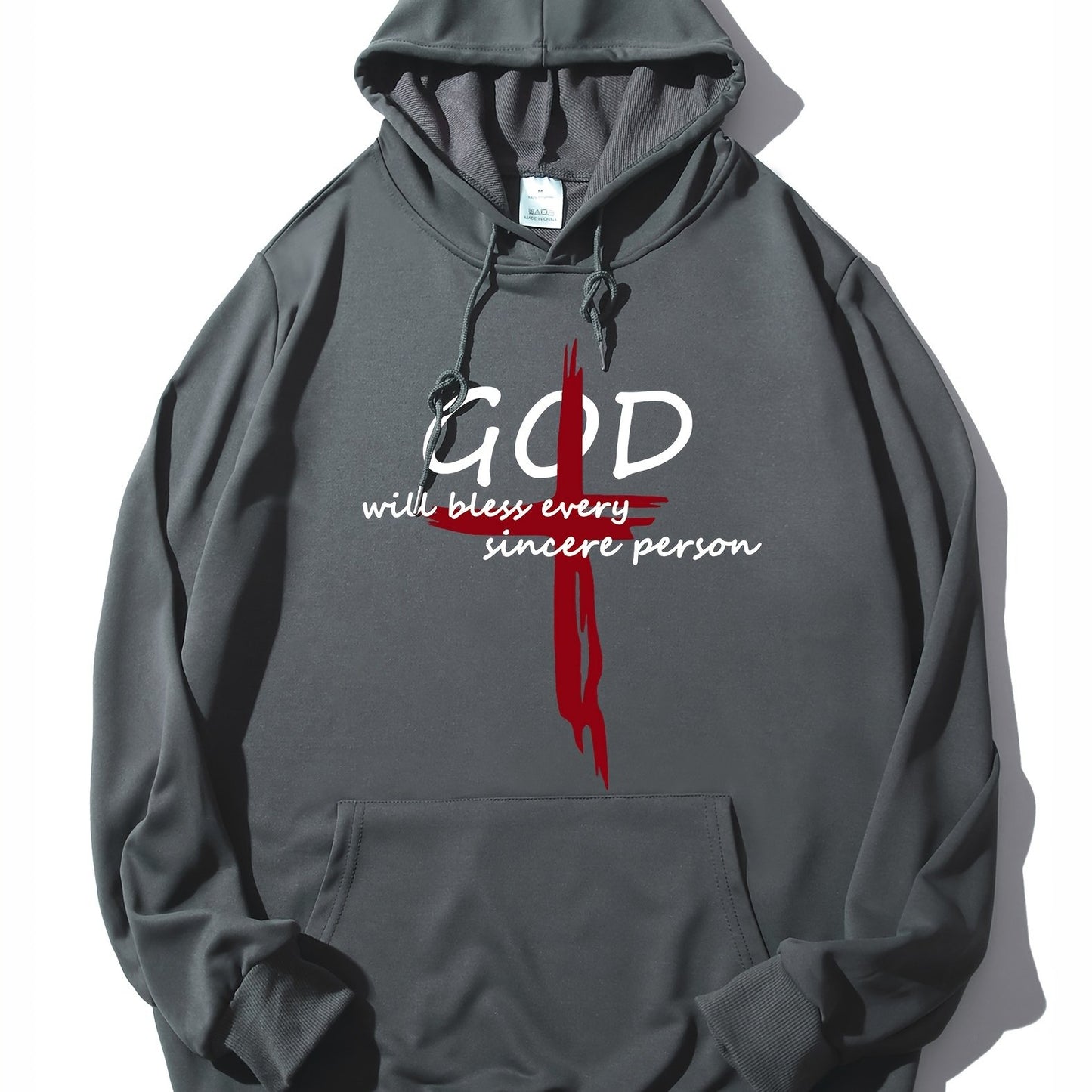 God Will Bless Every Sincere Person Men's Christian Pullover Hooded Sweatshirt claimedbygoddesigns