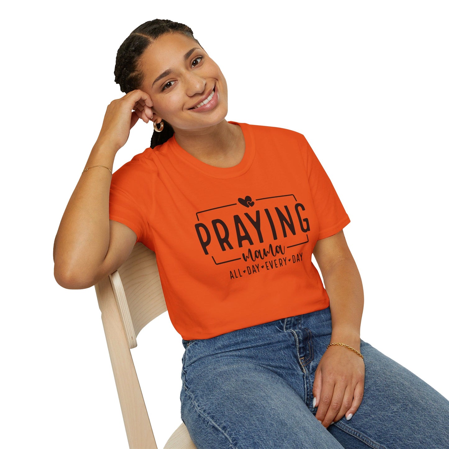 Praying Mama All Day Every Day Women's Christian T-shirt