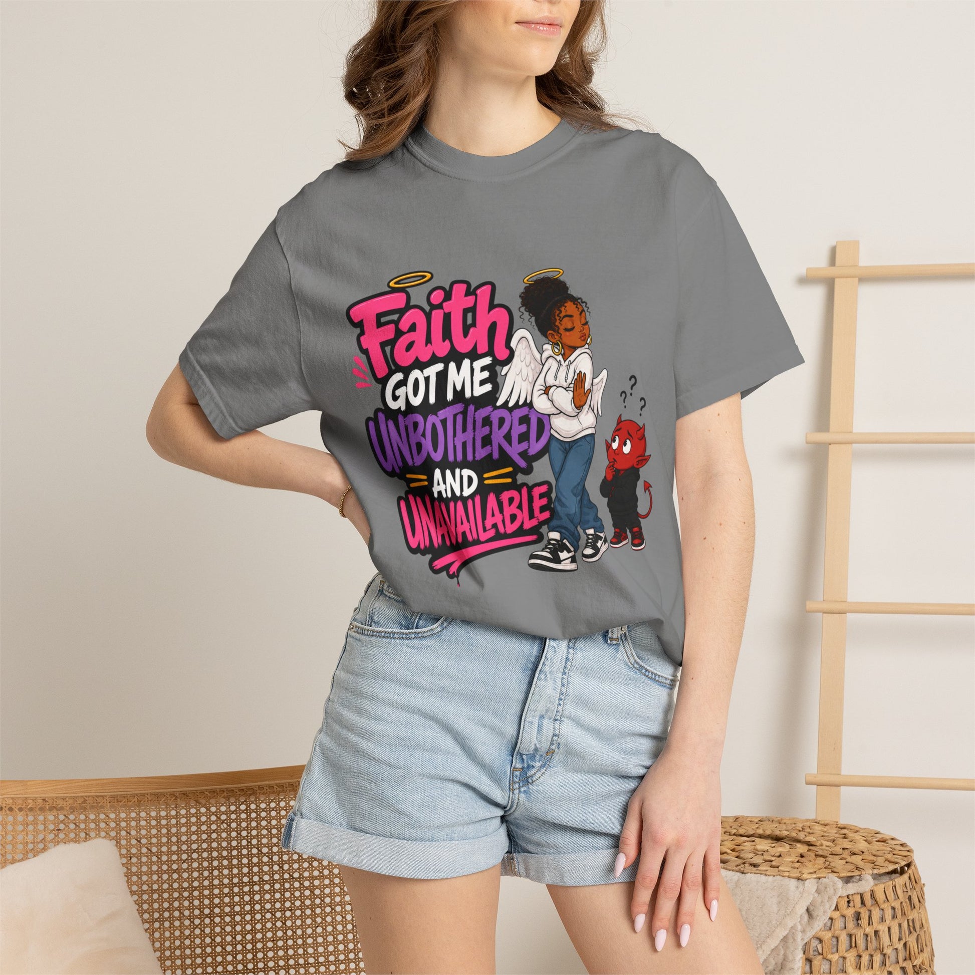 Faith Got Me Unbothered T-Shirt — Christian Inspirational Graphic Tee - ClaimedbyGodDesigns