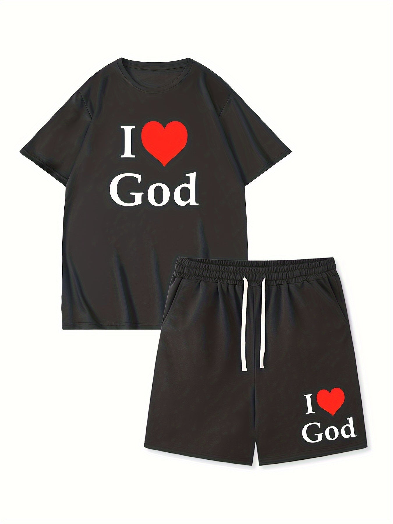 I LOVE GOD Men's Christian Casual Outfit claimedbygoddesigns