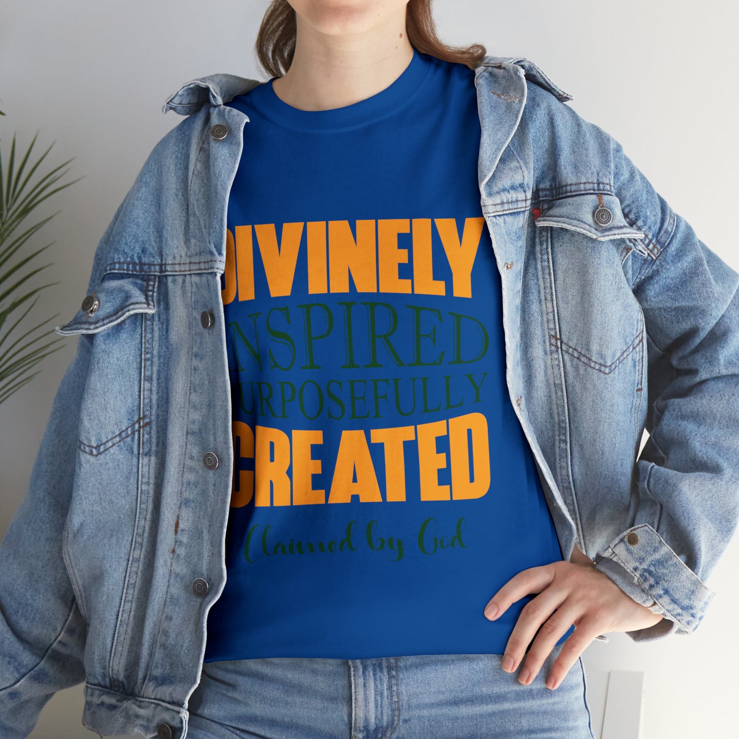 Divinely Inspired Purposefully Created Unisex Heavy Cotton Tee