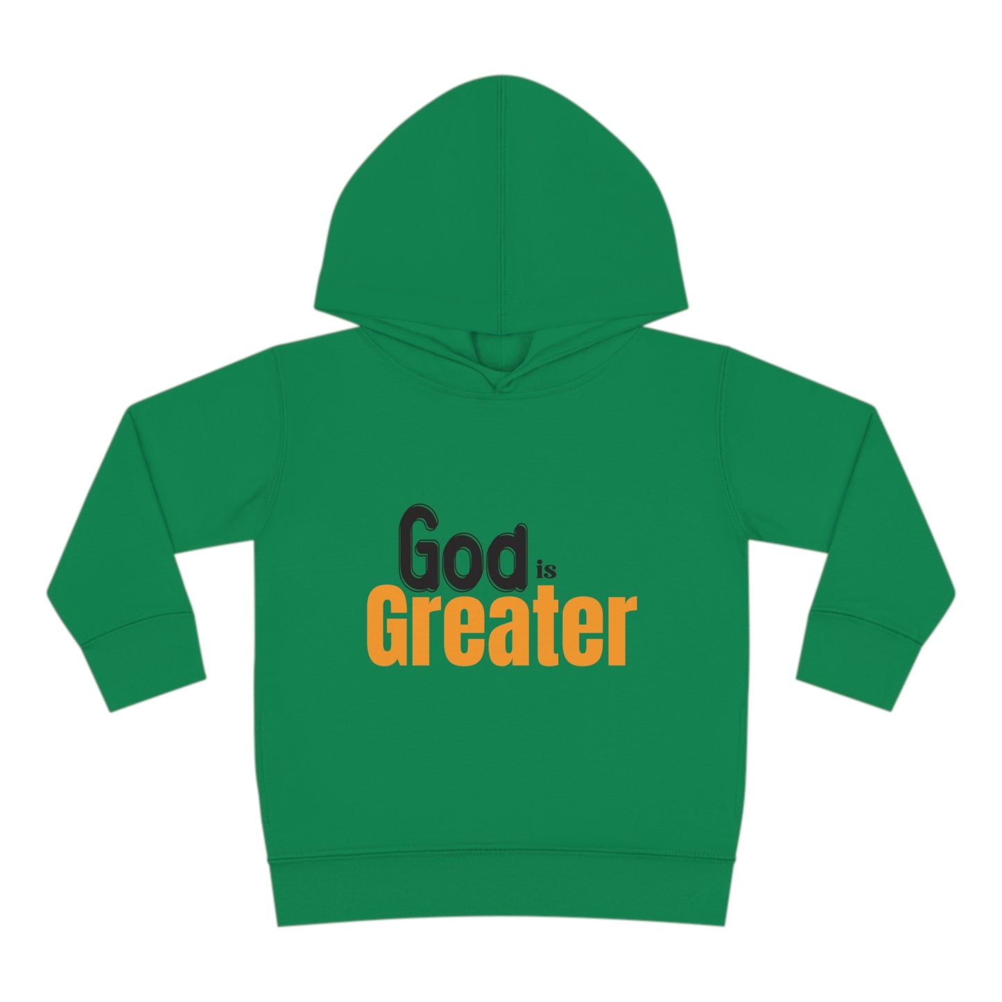 God Is Greater Christian Toddler Pullover Fleece Hoodie Printify