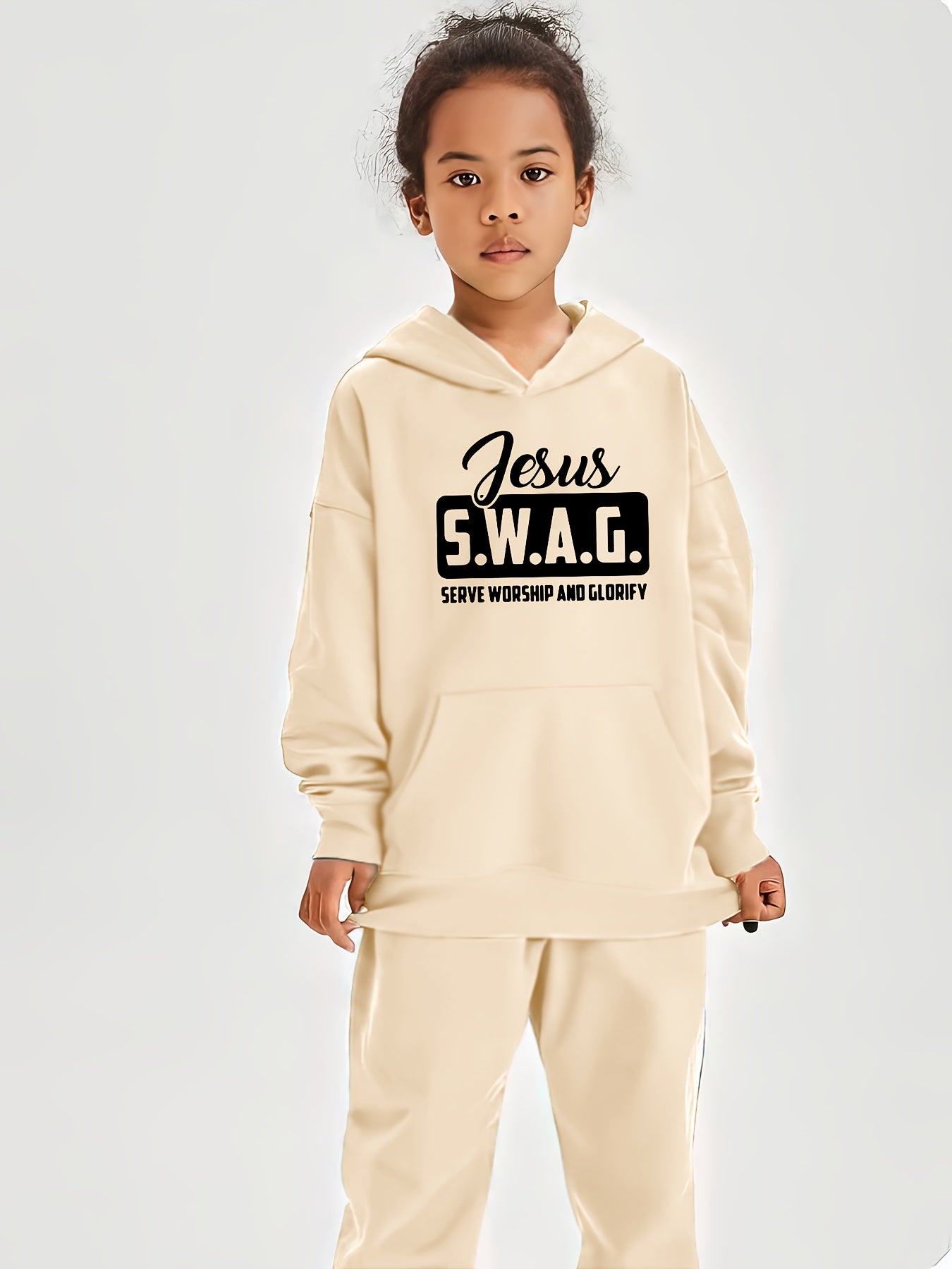 Jesus Swag: Serve Worship And Glorifty Youth Christian Casual Outfit claimedbygoddesigns