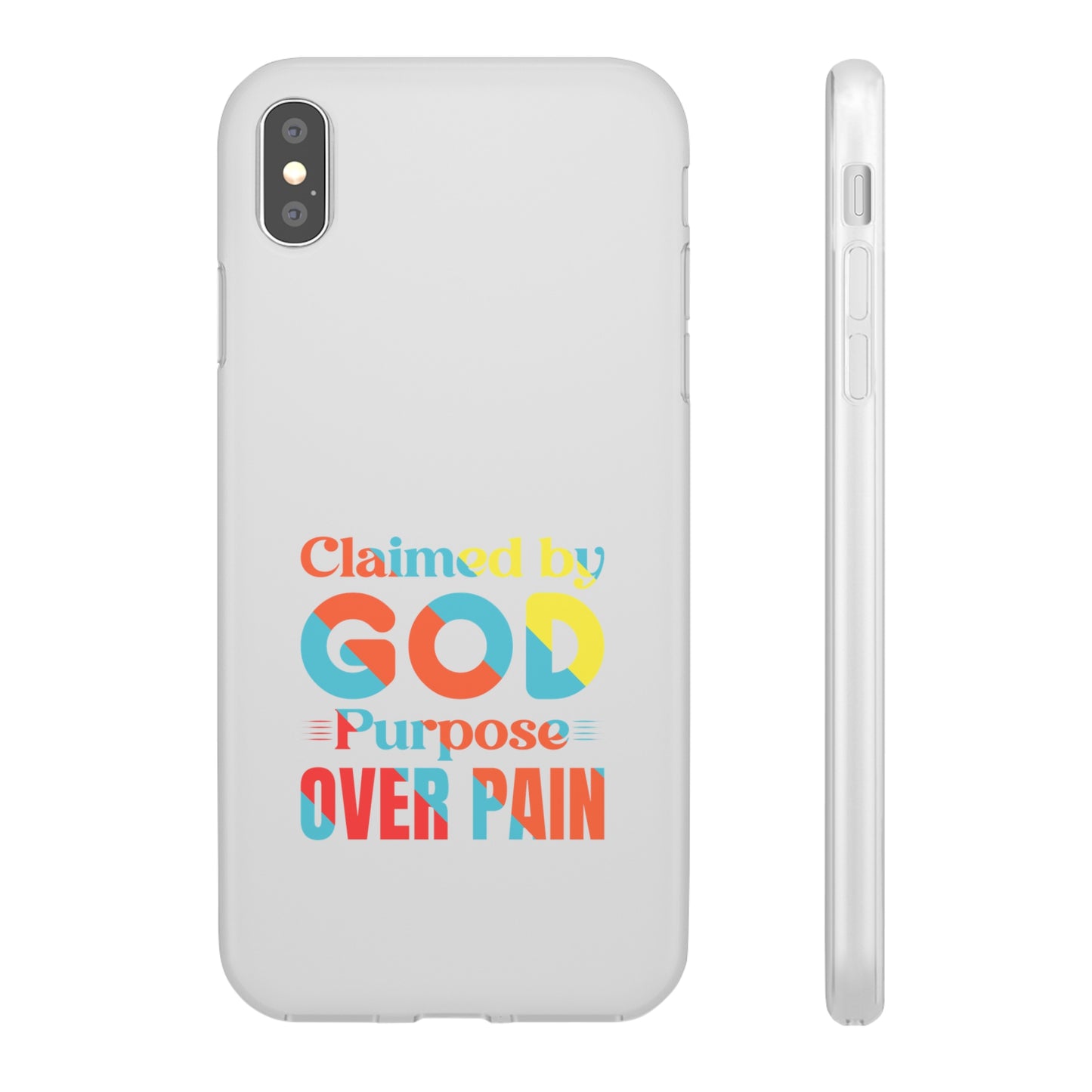 Claimed By God Purpose Over Pain Christian Flexi Phone Case Printify