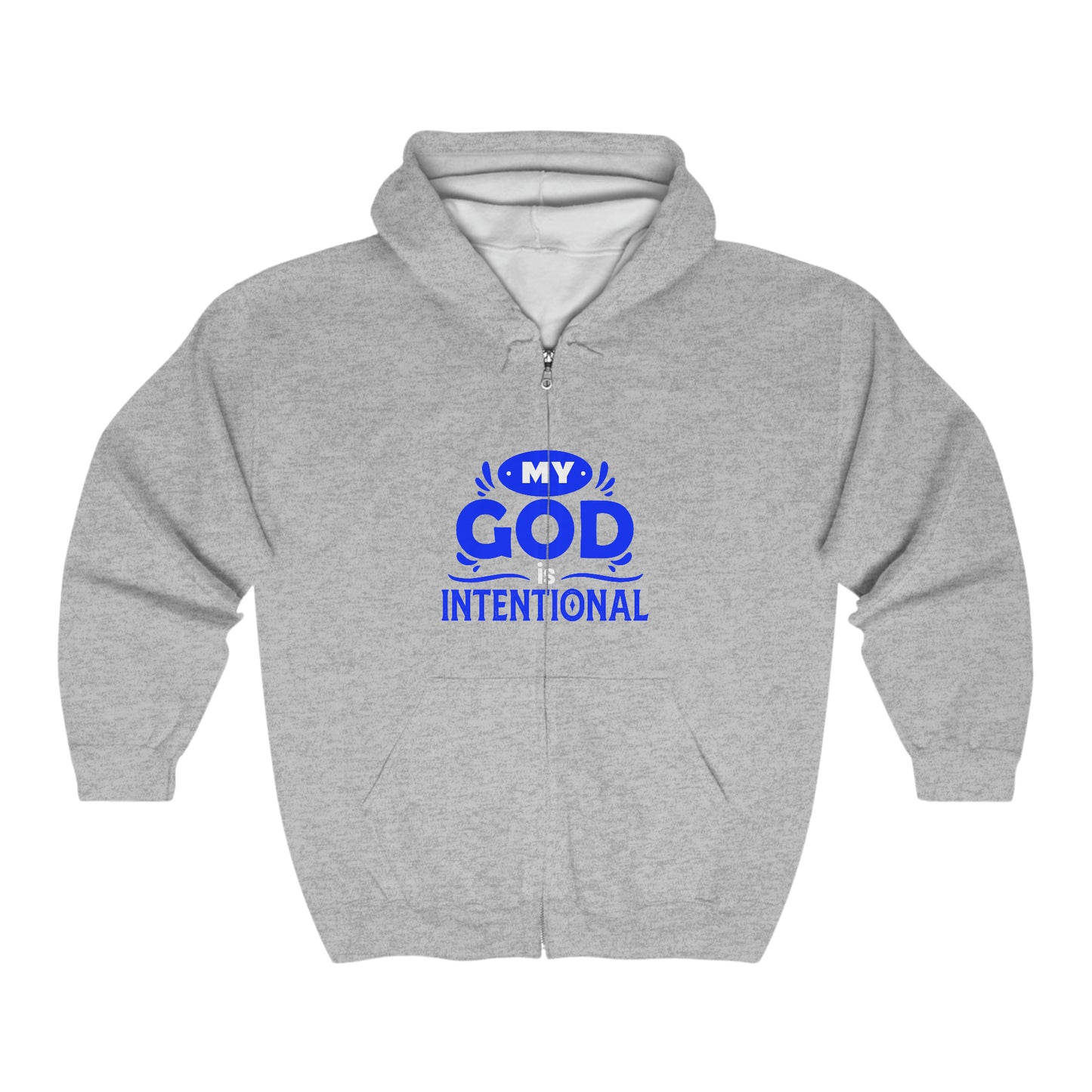 My God Is Intentional Unisex Heavy Blend Full Zip Hooded Sweatshirt