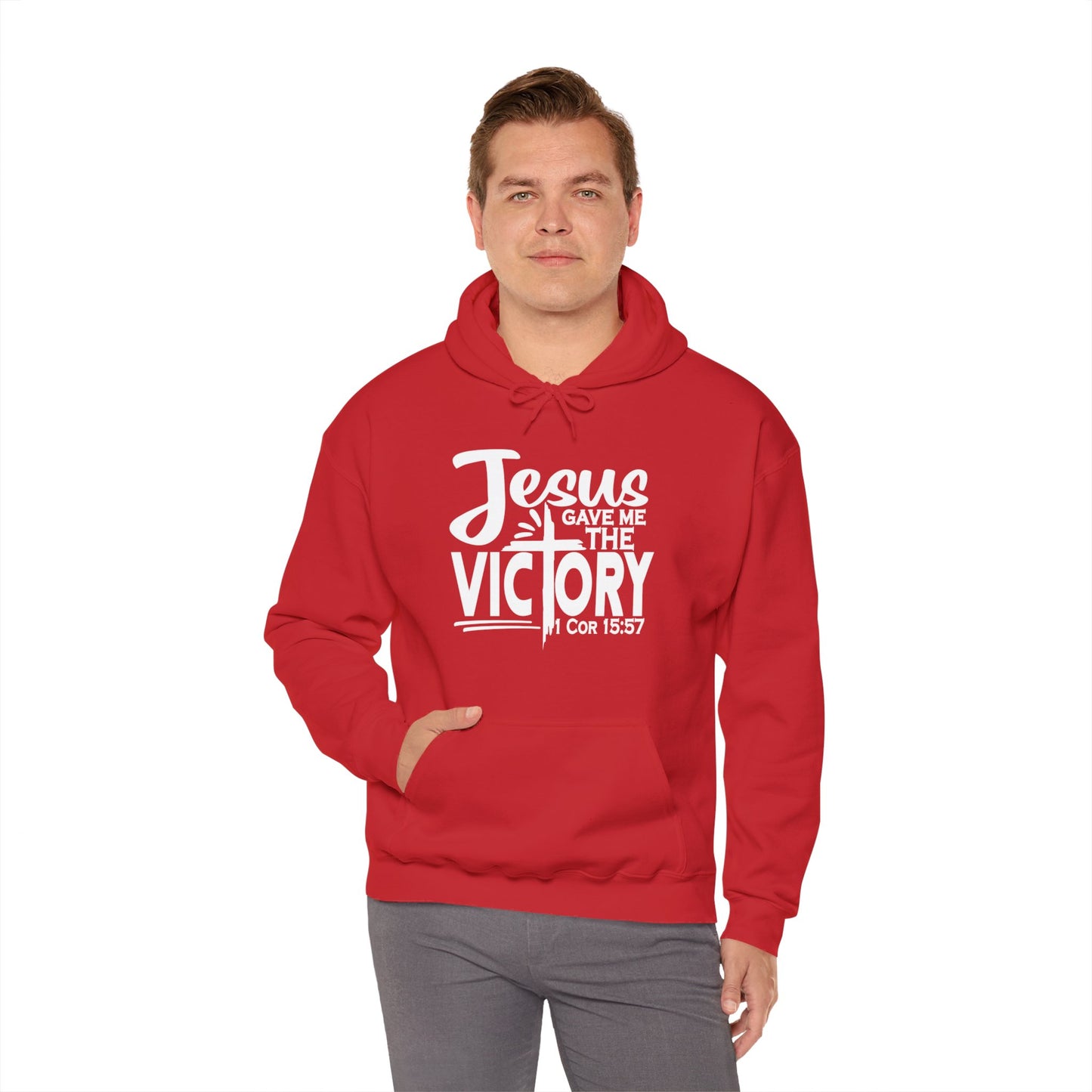 Jesus Gave Me The Victory Unisex Christian Hooded Pullover Sweatshirt