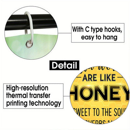 Kind Words Are Like Honey Christian Waterproof Shower Curtain