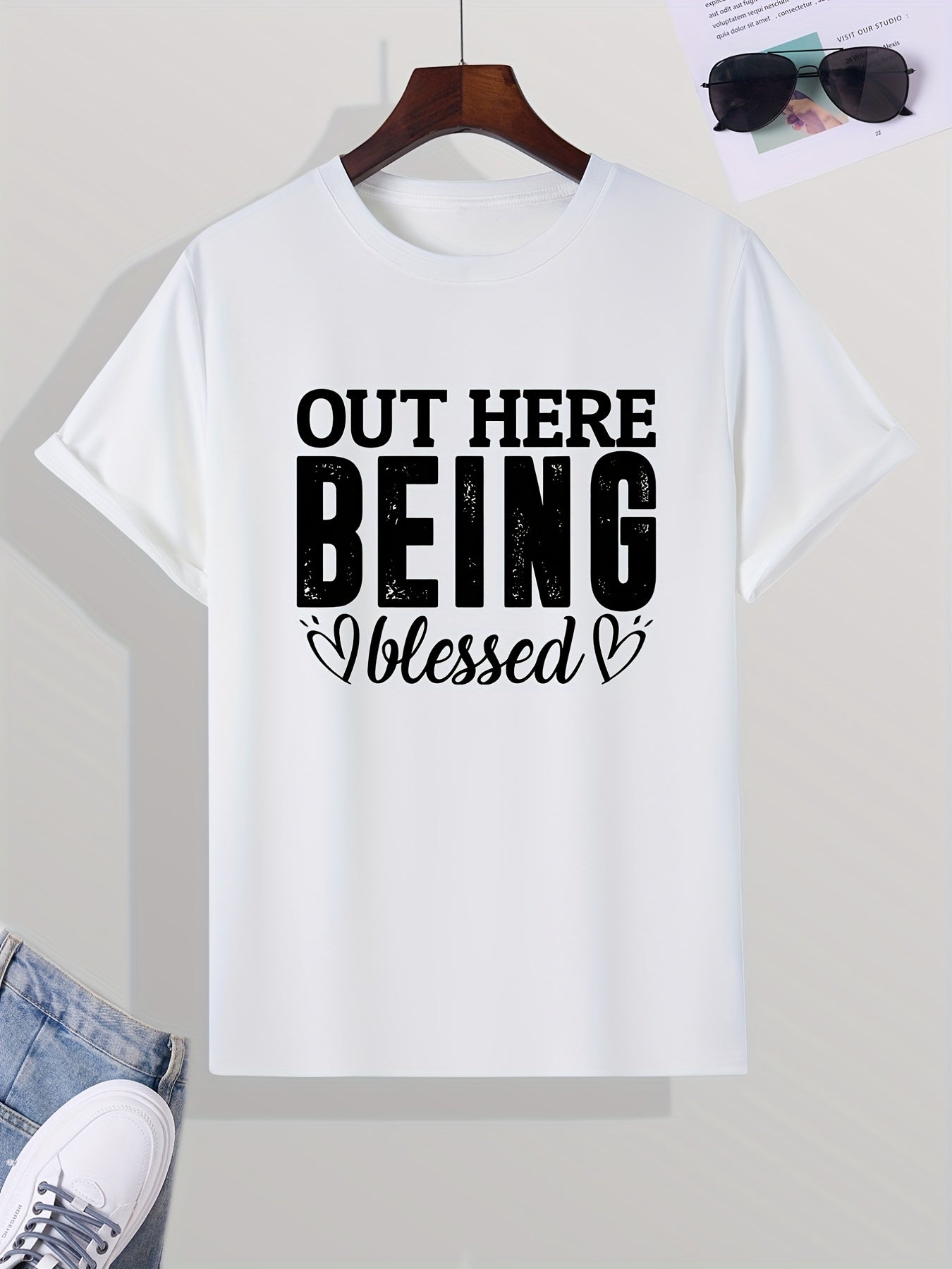 Out Here Being Blessed Men's Christian T-shirt claimedbygoddesigns