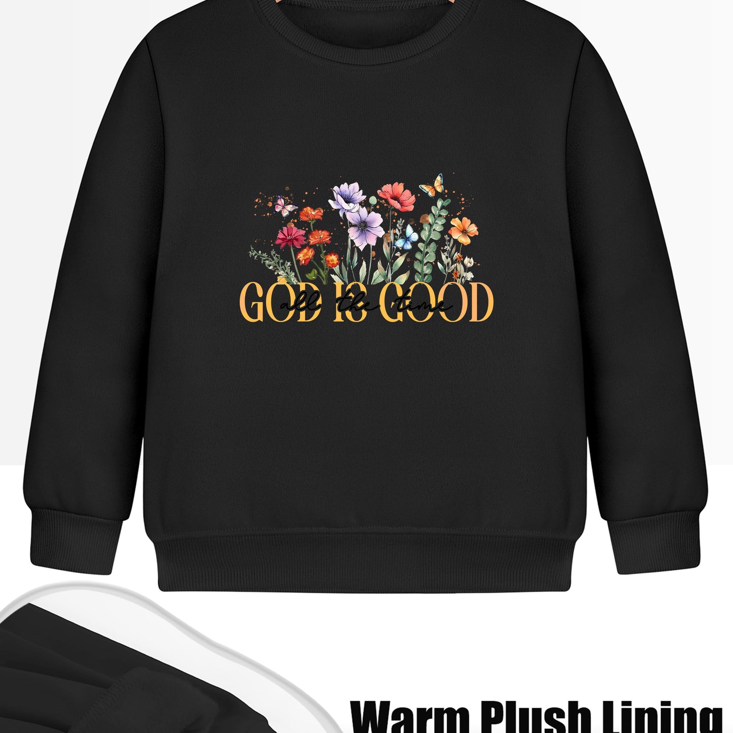 God Is Good Youth Christian Pullover Sweatshirt claimedbygoddesigns