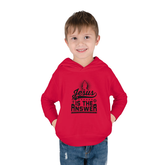 Jesus Is The Answer Christian Toddler Pullover Fleece Hooded Sweatshirt