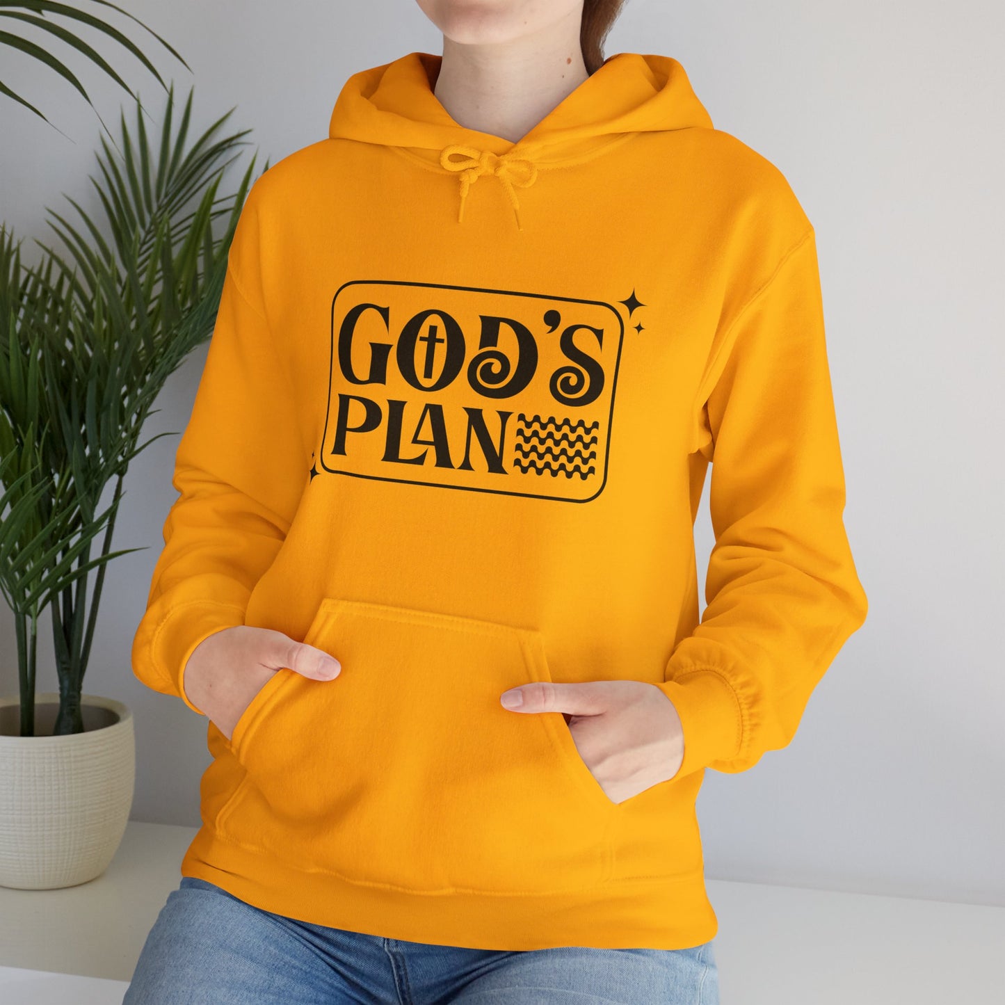 God's Plan Over MIne Unisex Christian Hooded Pullover Sweatshirt