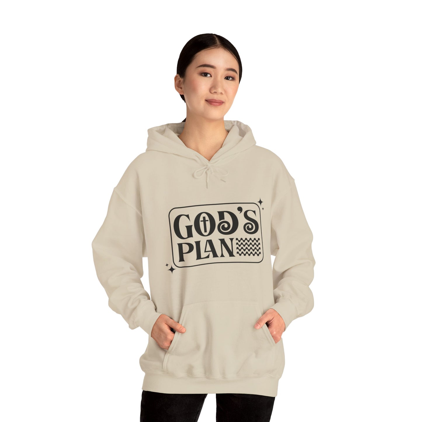 God's Plan Over MIne Unisex Christian Hooded Pullover Sweatshirt