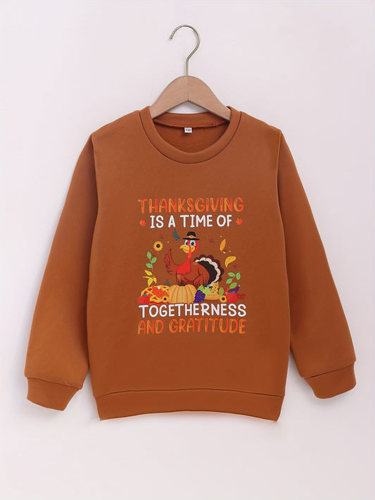 Thanksgiving Is A Time Of Togetherness & Gratitude Youth Christian Pullover Sweatshirt claimedbygoddesigns