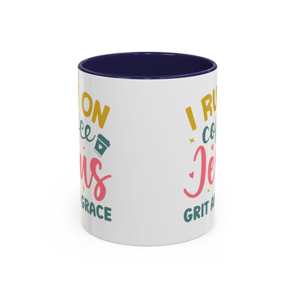 Inspirational Coffee Accent Mug - "I Run on Coffee & " - Perfect Gift for Faith & Coffee Lovers