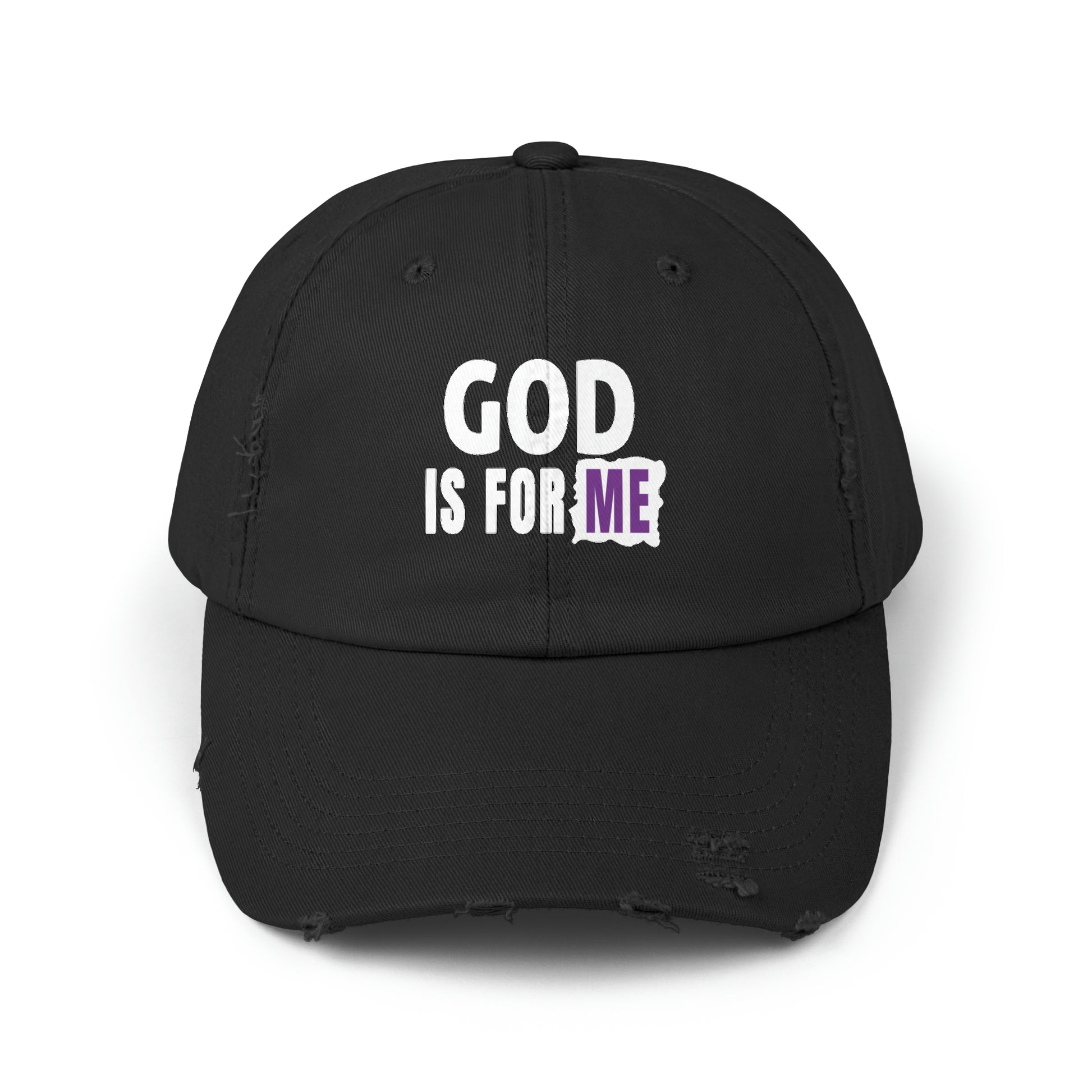 God Is For Me Unisex Christian Distressed Hat Printify