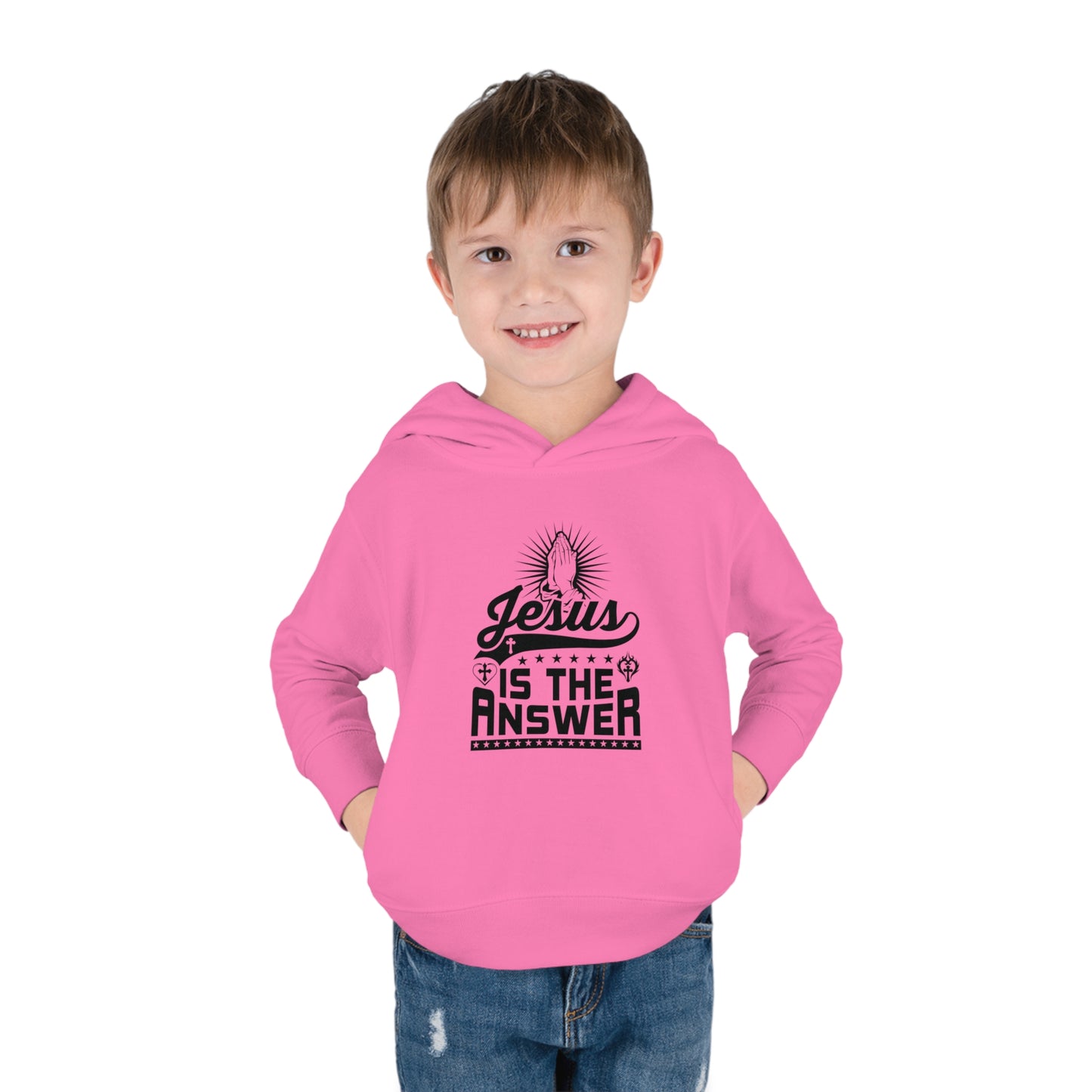 Jesus Is The Answer Christian Toddler Pullover Fleece Hooded Sweatshirt