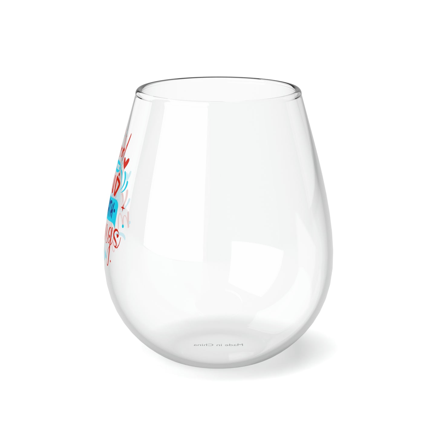 God Is The Wind Beneath My Wings Stemless Wine Glass, 11.75oz