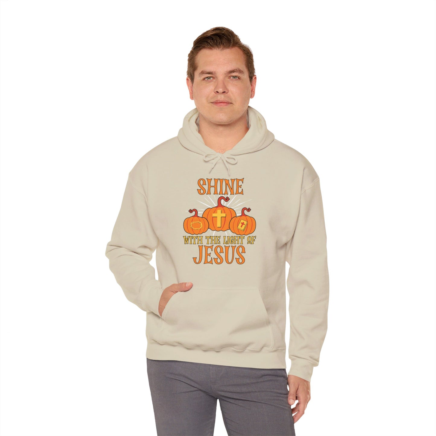 Shine With The Light Of Jesus Halloween Unisex Christian Pullover Hooded Sweatshirt