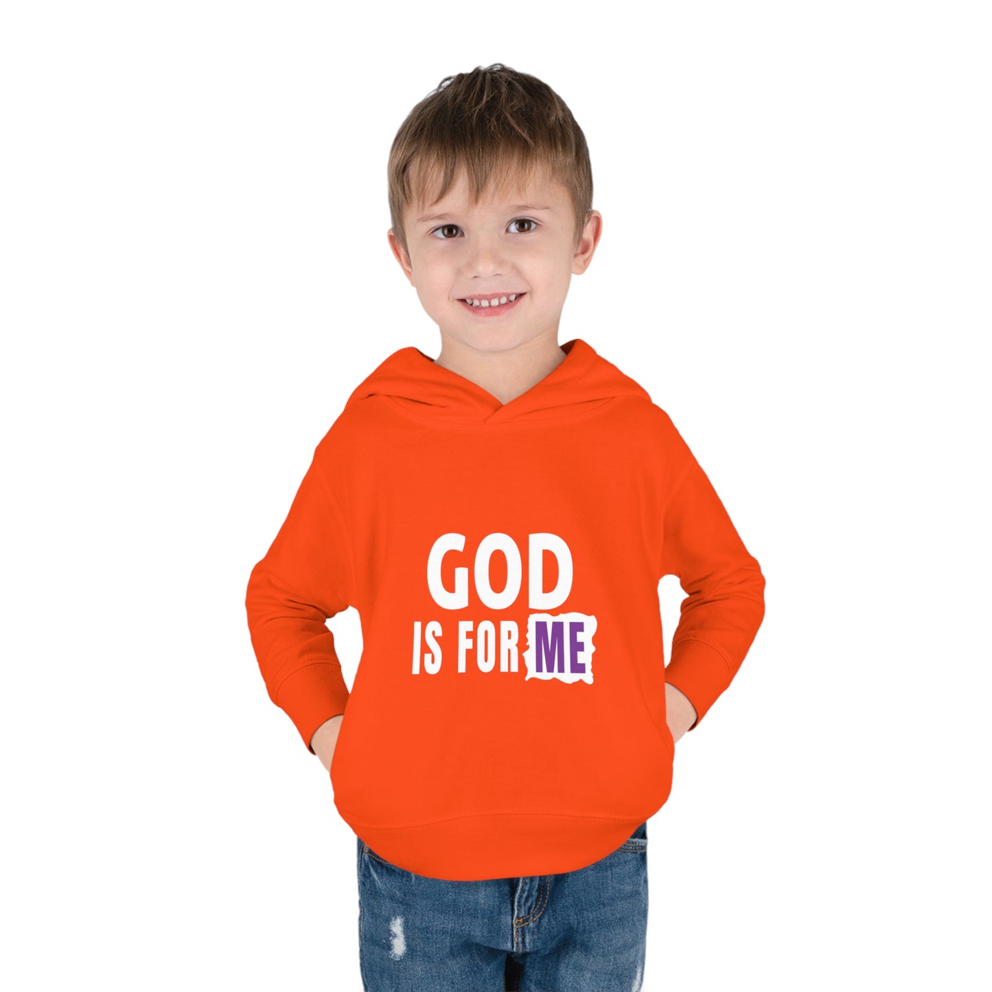 God Is For Me Christian Toddler Pullover Fleece Hoodie Printify