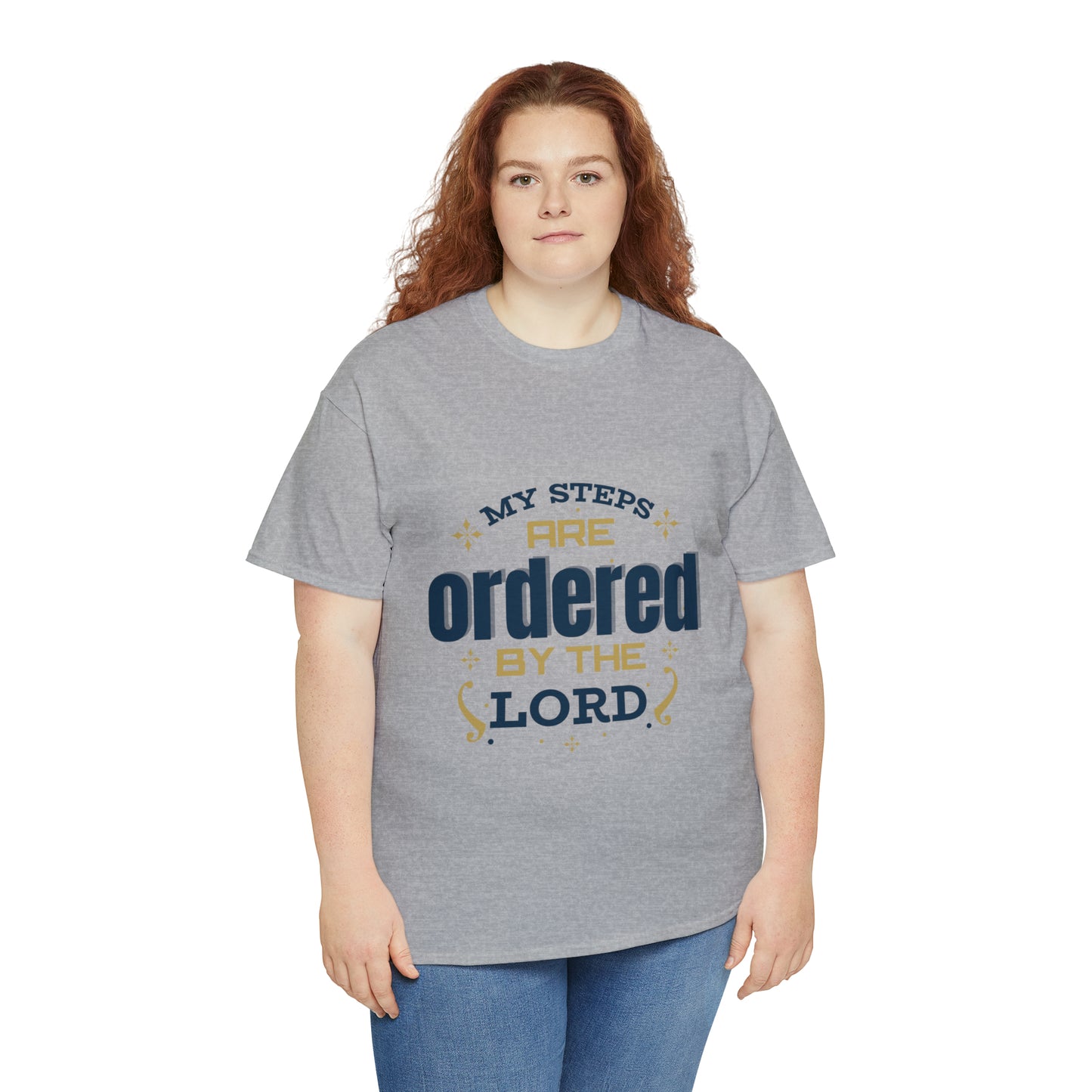 My Steps Are Ordered By The Lord Unisex Heavy Cotton Tee