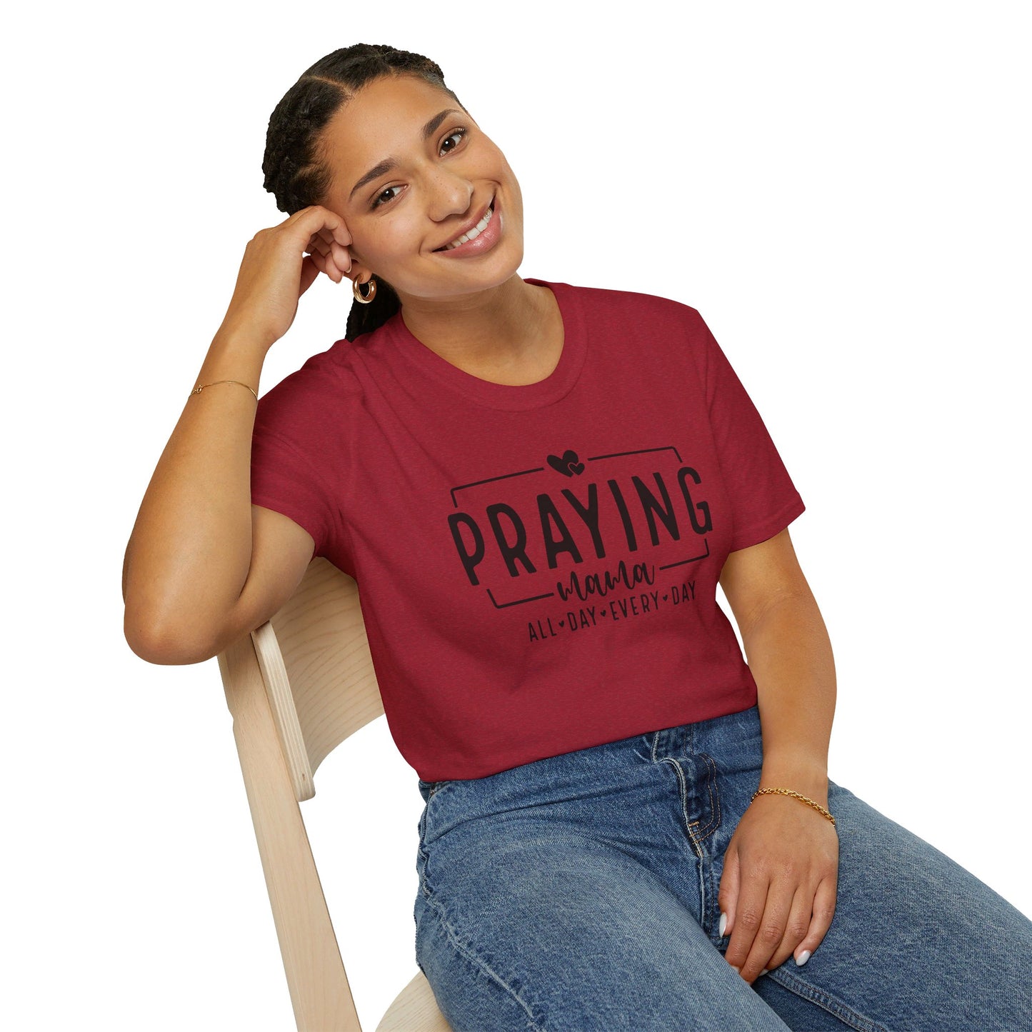 Praying Mama All Day Every Day Women's Christian T-shirt